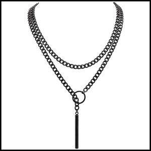 Chunky Chain Y Necklace Lariat Gothic Punk Grunge Emo Statement Jewelry